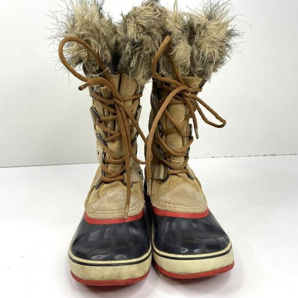 Sorel Boots Womens Sz 7 Joan Of Arctic Tan Leather Waterproof Winter NL1540-227 - Picture 2 of 8